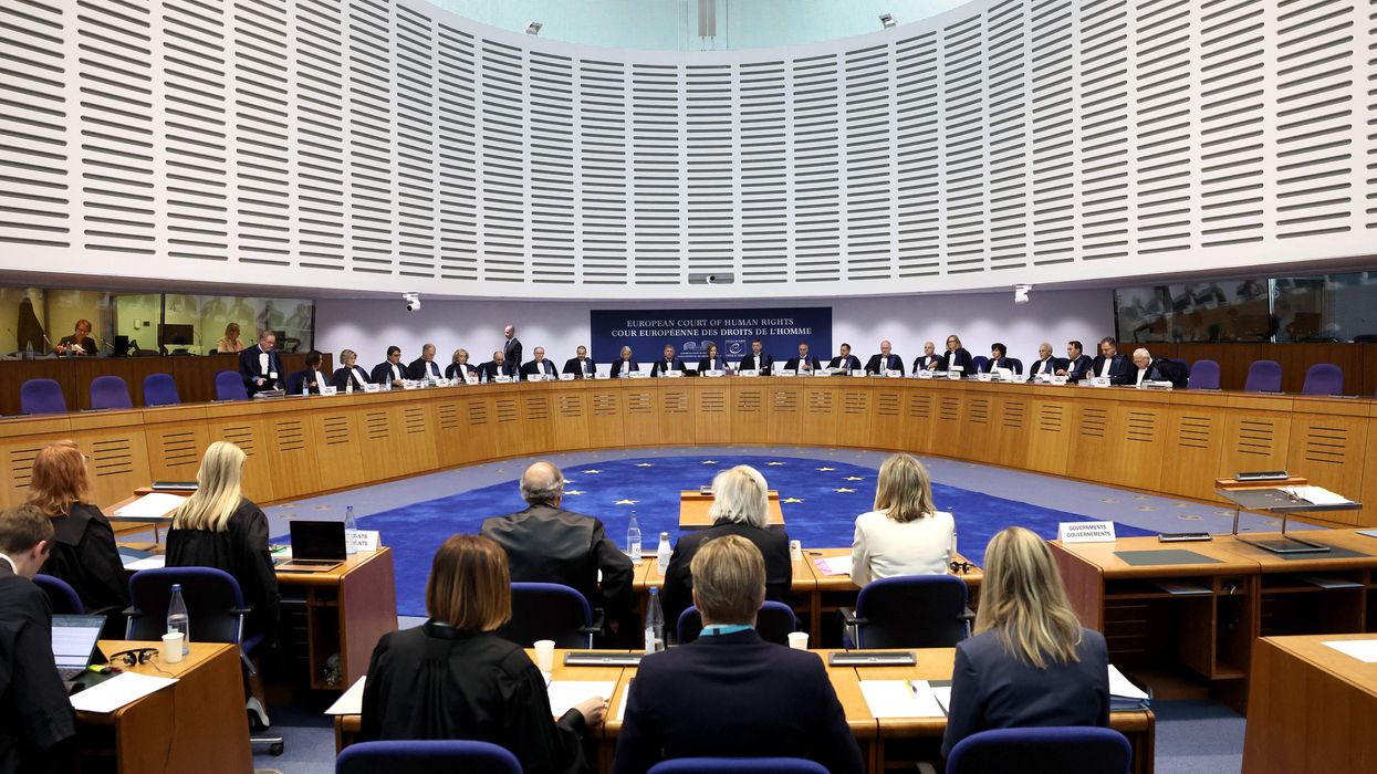 Members of the European Court of Human Rights (ECHR) open a hearing