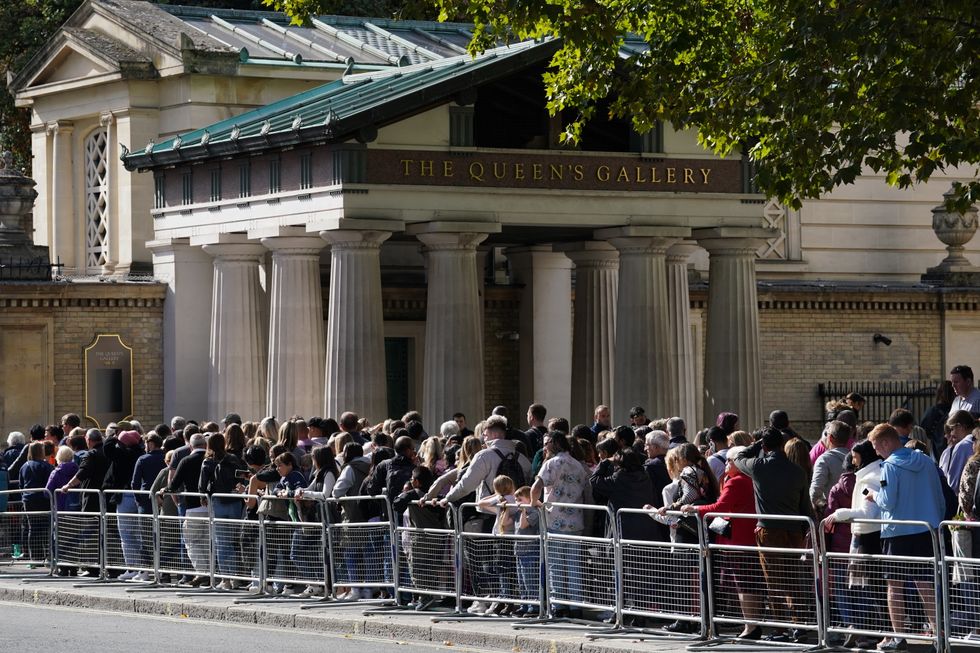 Members of the public in the queue near the Queen's Gallery in London, as they wait to view Queen Elizabeth II lying in state ahead of her funeral on Monday. Picture date: Sunday September 18, 2022.