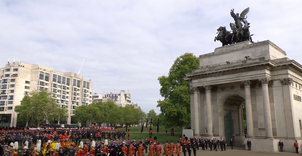 Members of the Royal Family walked behind the coffin