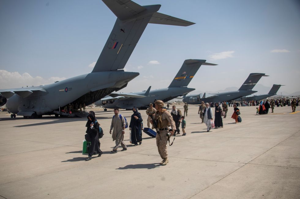 Members of the UK Armed Forces continue to take part in the evacuation of entitled personnel from Kabul airport, in Kabul, Afghanistan August