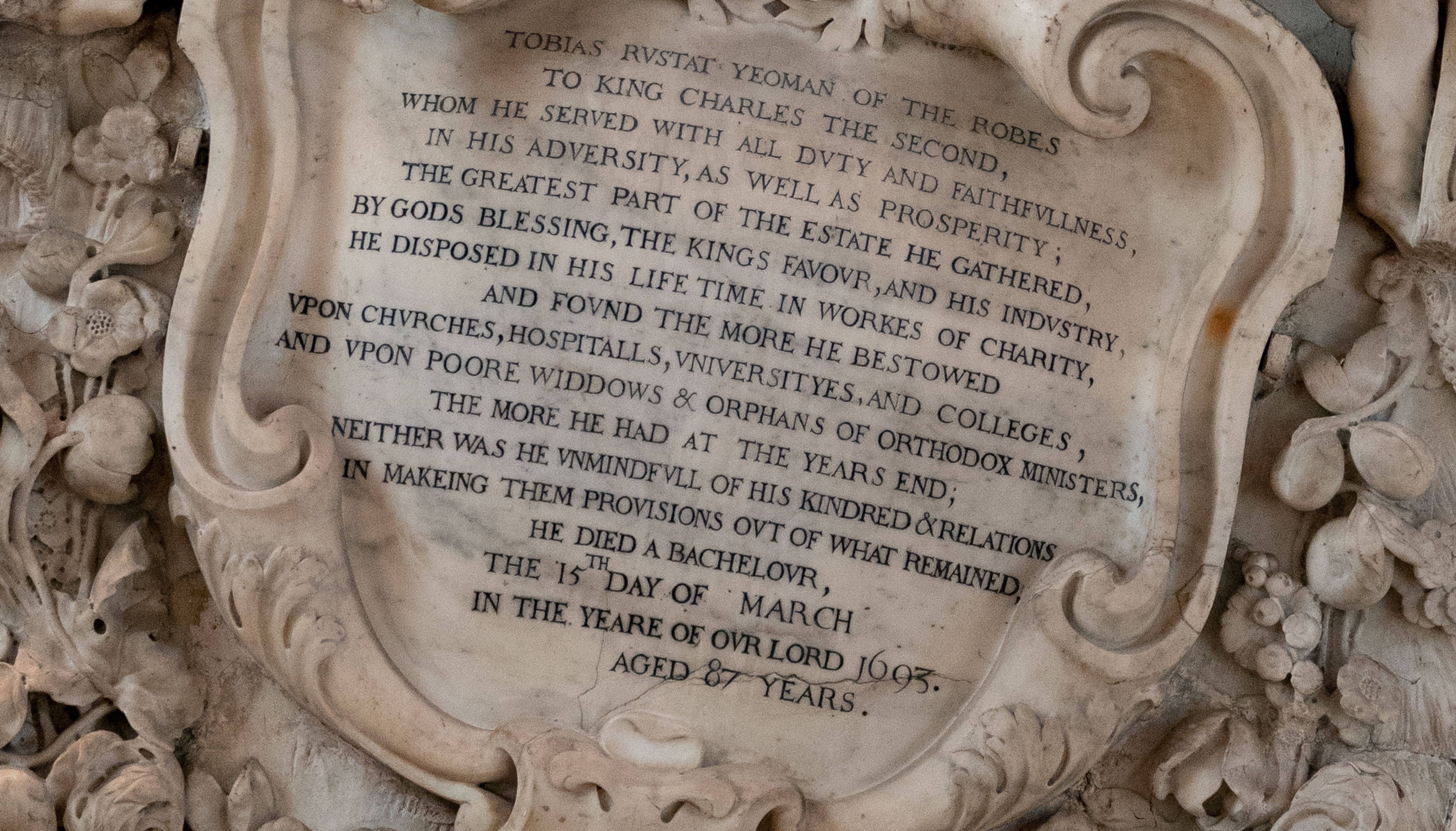 Memorial to Tobias Rustat in Jesus College, University of Cambridge