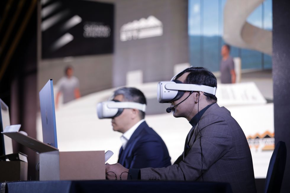 Men wearing VR headset