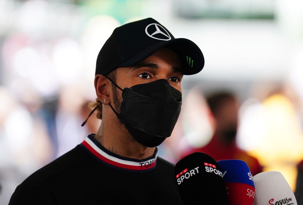 Mercedes' Lewis Hamilton after the sprint race of the Emilia Romagna Grand Prix at the Autodromo Internazionale Enzo e Dino Ferrari circuit in Italy, better known as Imola. Picture date: Saturday April 23, 2022.