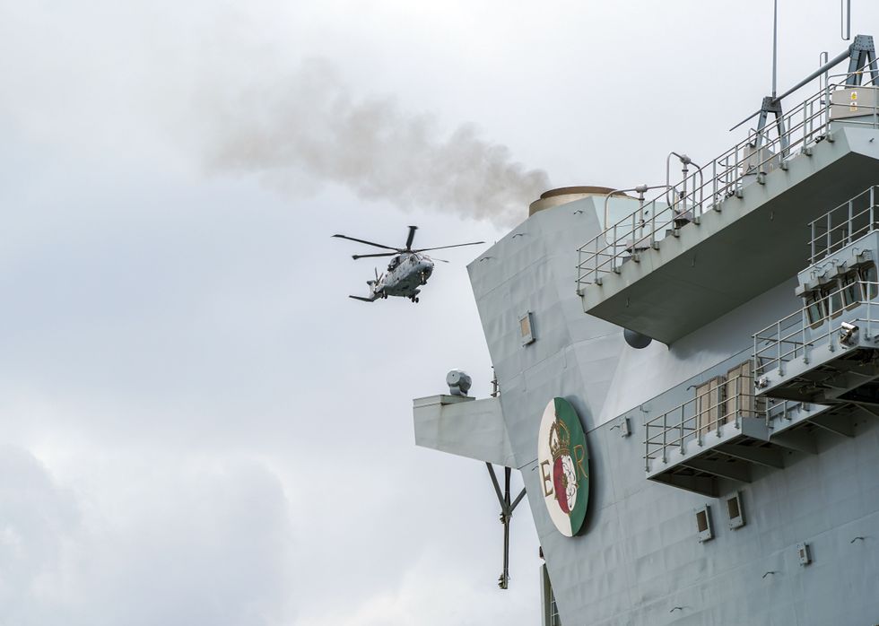 Merlin helicopter off HMS Queen Elizabeth