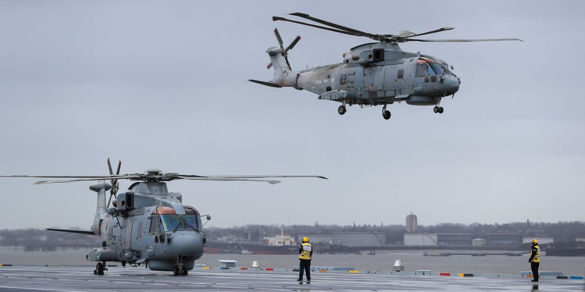 NextImg:Royal Navy helicopter plunges into English Channel with one person dead