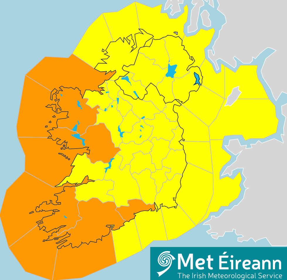 Met Eireann weather warning