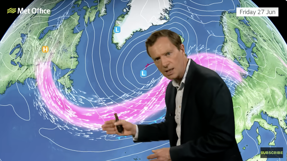 Met Office Alex Deakin describes the jet stream charging out of America