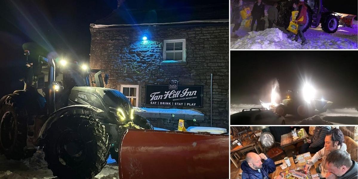 NextImg:29 people 'snowed in' at Britain's highest pub for 72 HOURS finally freed