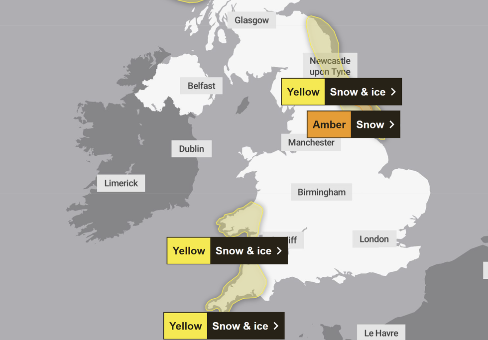 Met Office has issued a series of weather alerts for this week