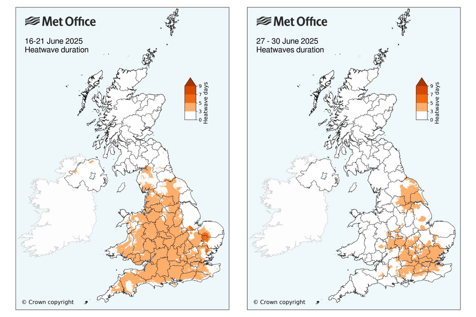 Met Office heatwave maps