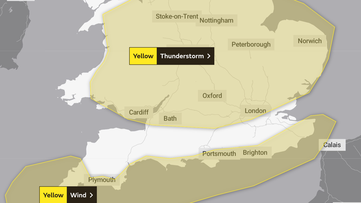 Met Office issues two major warnings as Britain set to be battered by thunderstorm