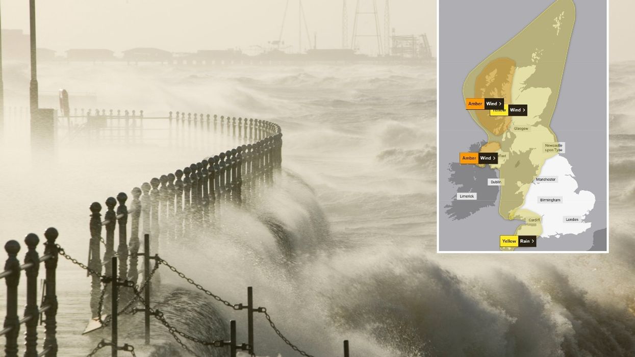 Met Office map and Storm lashing UK