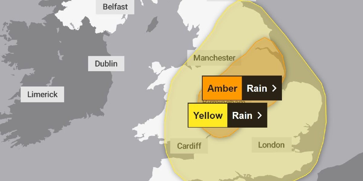 NextImg:Met Office issues rare AMBER weather warning as heavy rain to strike Britain