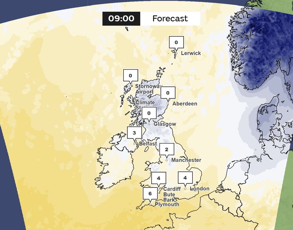 Met Office maps show temperatures lurking in the low-single digits even by 9am on Friday
