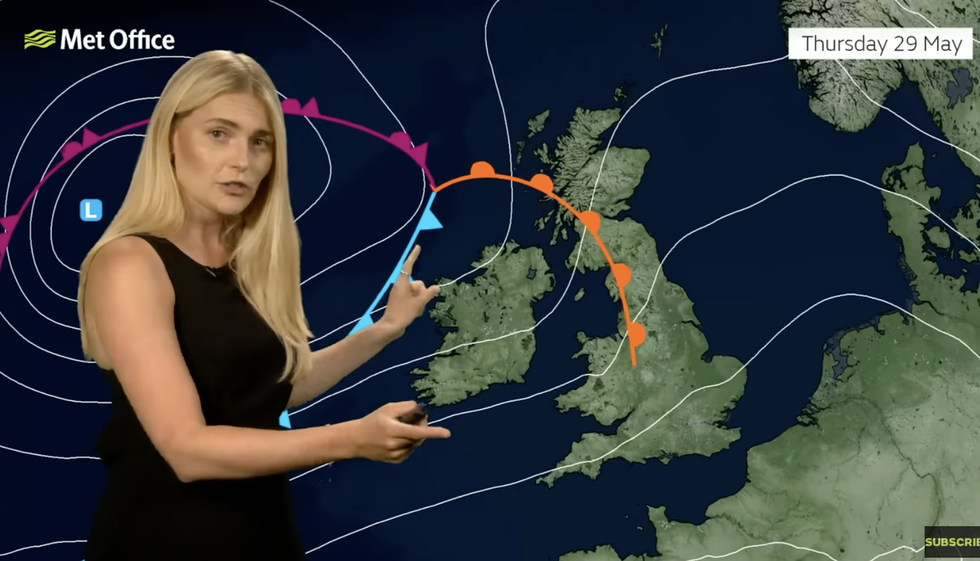 Met Office meteorologist Kathryn Chalk describes the interaction between high and low pressure this week