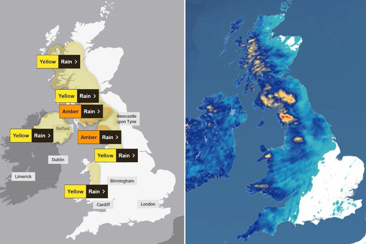 Met Office rain warnings will come into force across Britain in just hours