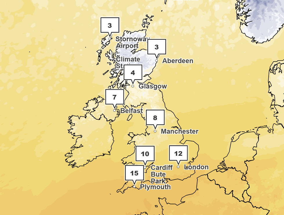 Met Office temperature forecast