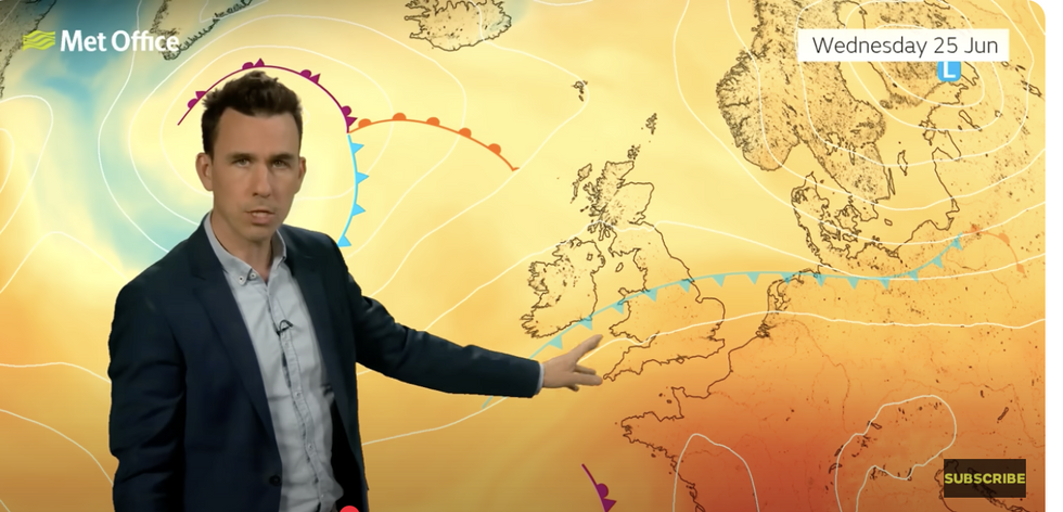 Met Office\u2019s Aidan McGivern describes how cold front will split the UK\u2019s weather