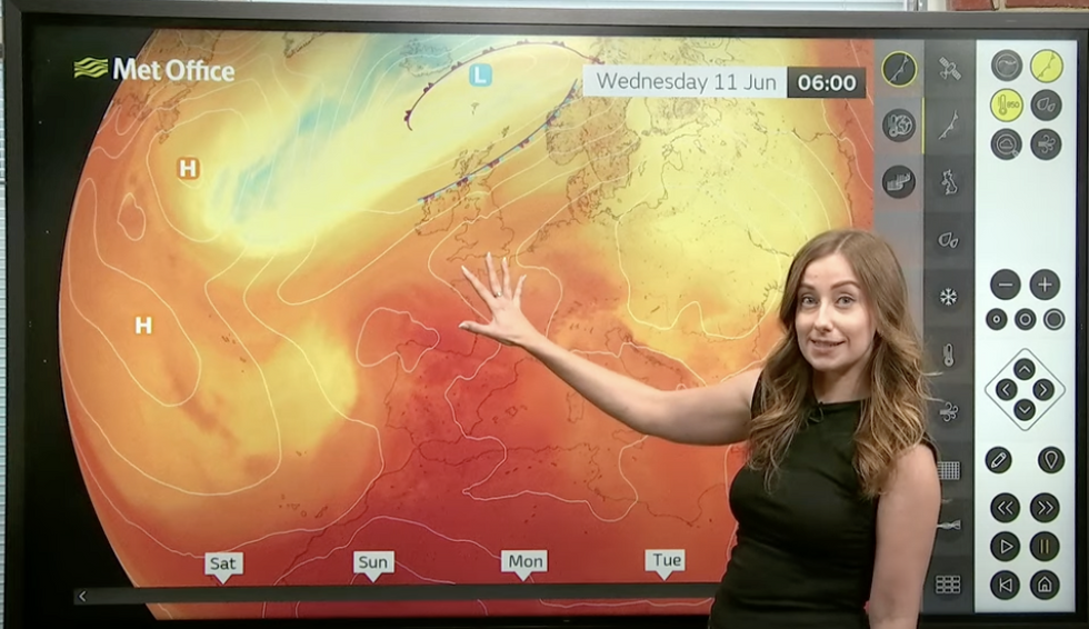 Met Office\u2019s Honor Criswick describes hot air coming into Britain