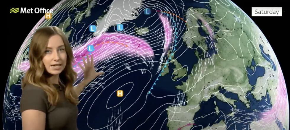 Met Office\u2019s Honor Criswick describes the jet stream shifting to allow in the Azores High