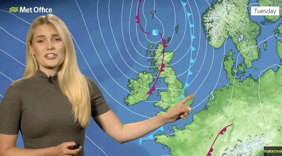 Met Office\u2019s Kathryn Chalk warns low pressure is on the way in