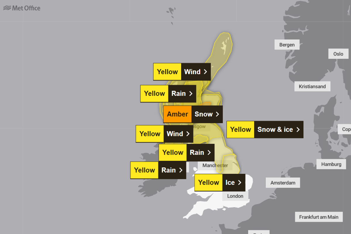 Met Office warnings map