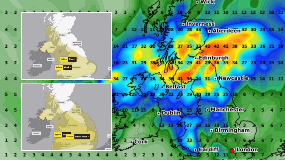 Met Office warnings/Rain chart