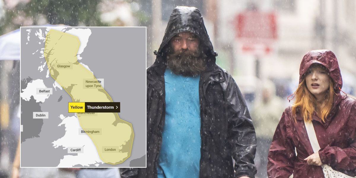 NextImg:UK weather: Met Office warns of danger to life as NEW thunderstorm warnings issued past the weekend