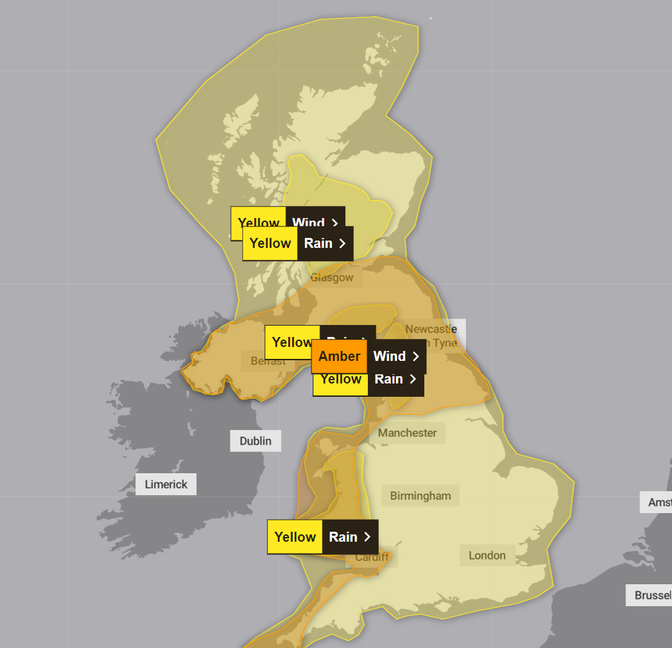Met Office weather alerts map