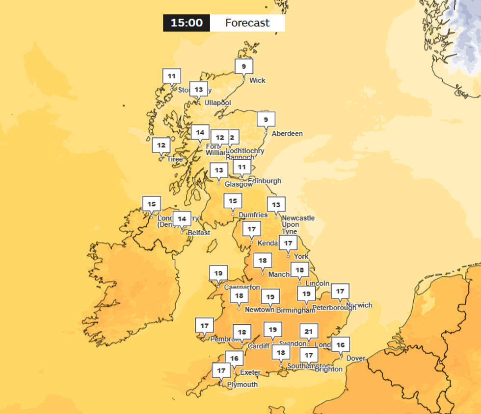 Met Office weather map, March 20