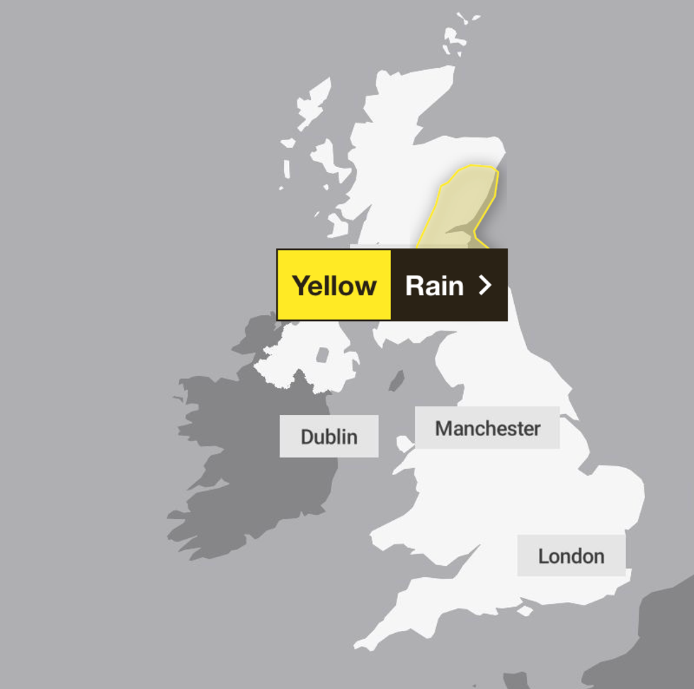 Met Office weather warning graph
