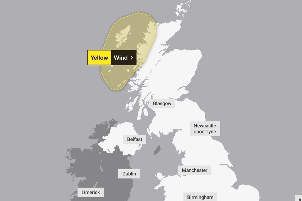 Met Office weather warning map