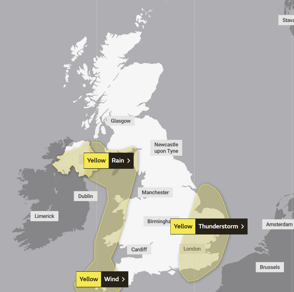 Met Office weather warnings in place on Friday