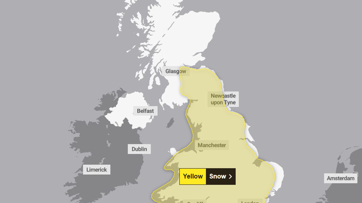Met Office yellow snow warnings
