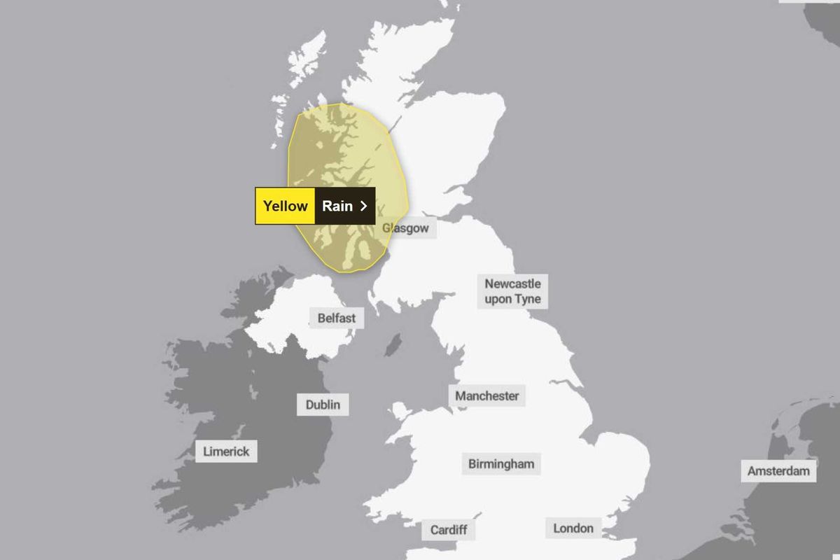 Met Office yellow warning for western Scotland