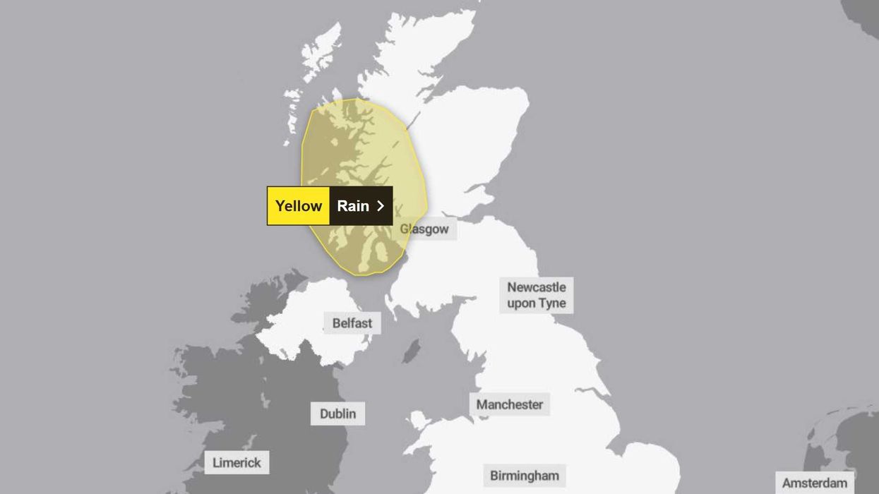 Met Office yellow warning for western Scotland