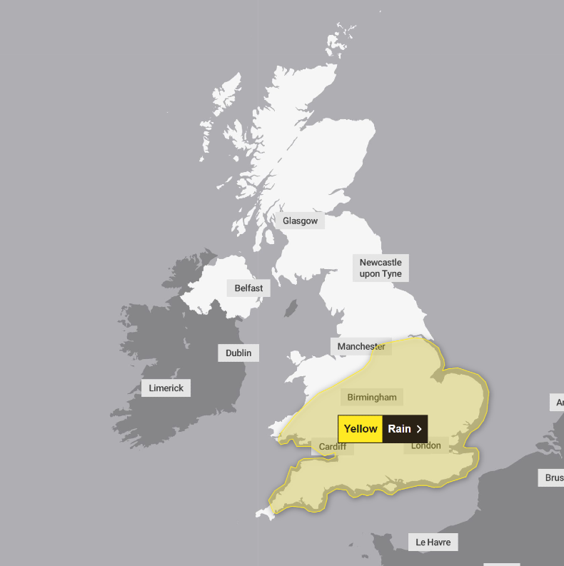 Met Office yellow weather alert