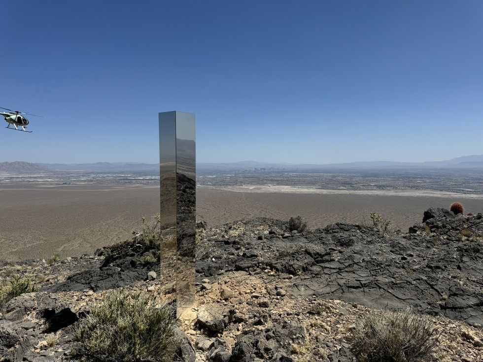Metal monolith in Nevada