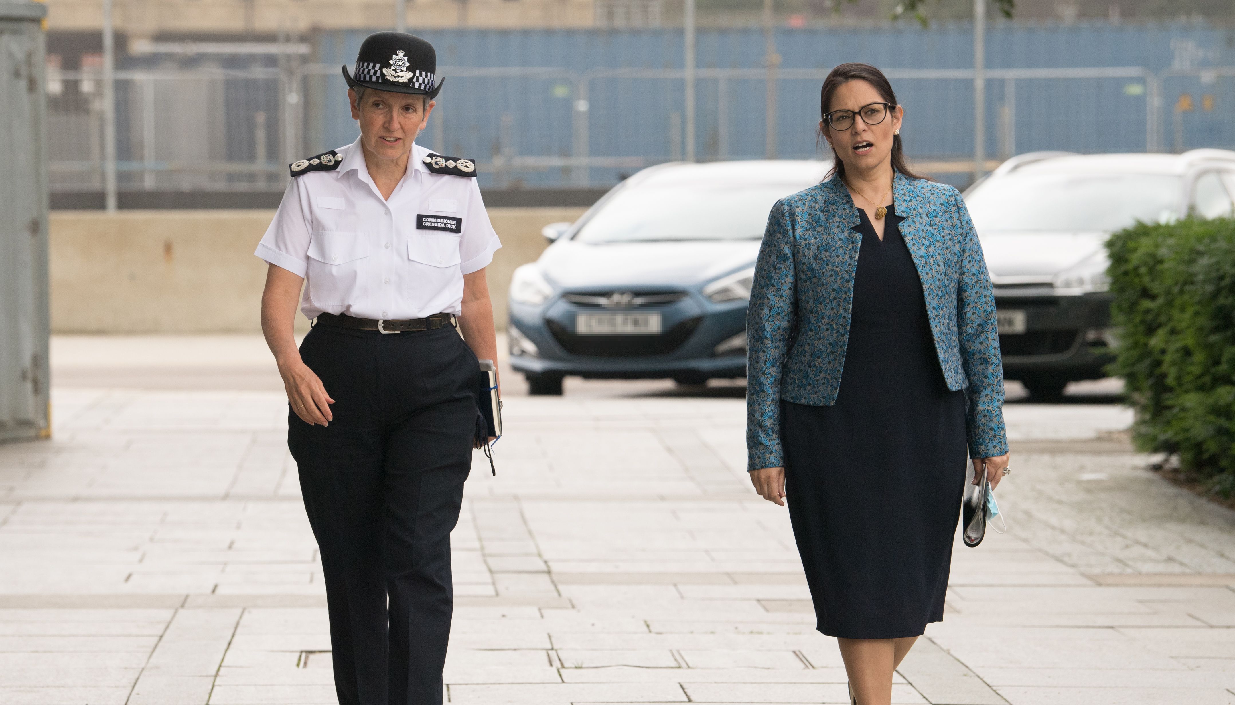 Metropolitan Police Commissioner Cressida Dick (left) with Home Secretary Priti Patel during a visit to the new Counter-Terrorism Operations Centre (CTOC) in West Brompton, London.
