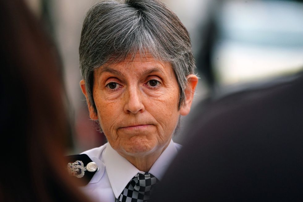 Metropolitan Police Commissioner Dame Cressida Dick speaks to media after taking part in a walkabout with police officers around Westminster, London.