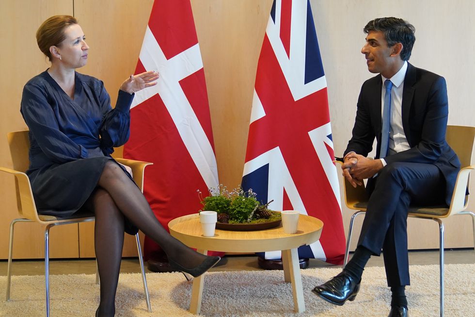 Mette Frederiksen with Rishi Sunak