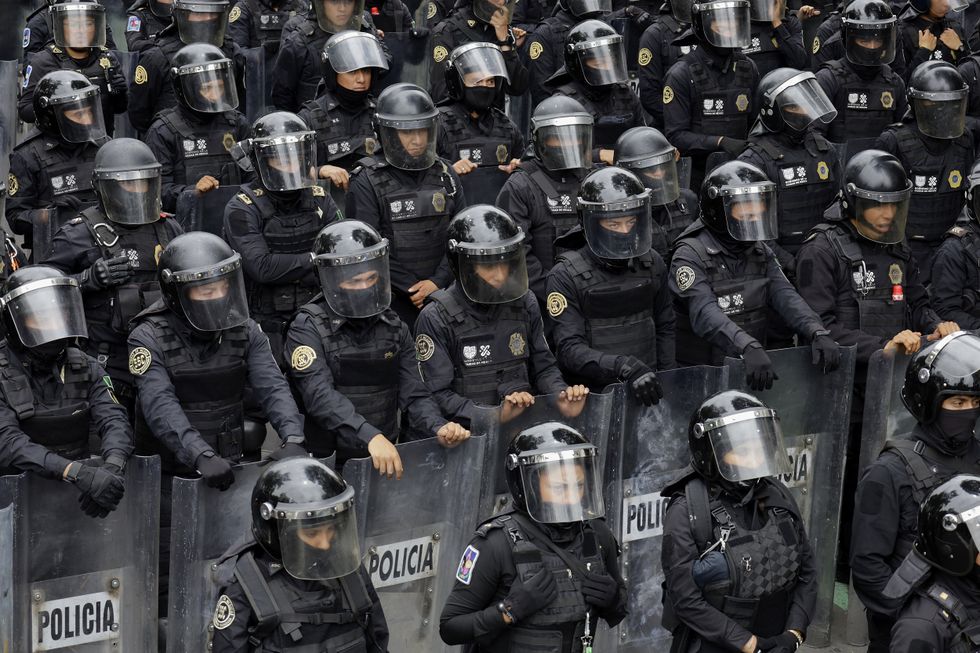 Mexican riot police are gearing up for huge protests ahead of the World Cup opening ceremony