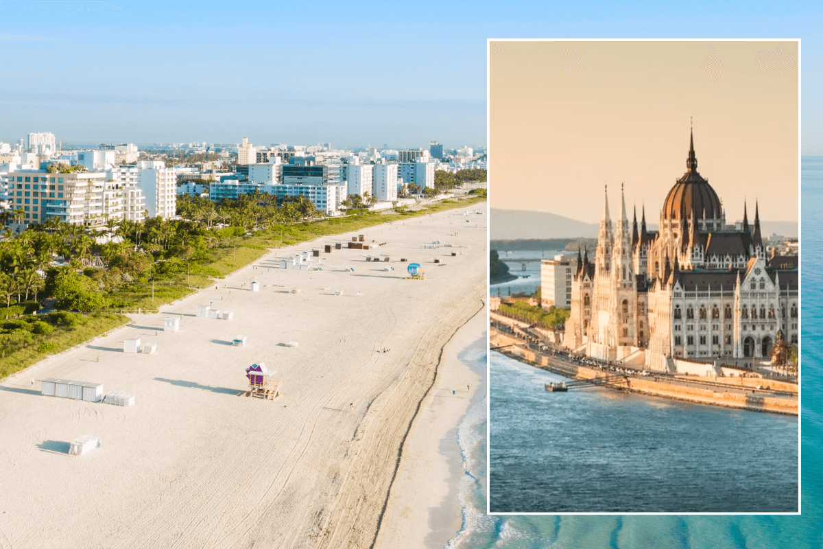 Miami Florida beach and city / Budapest