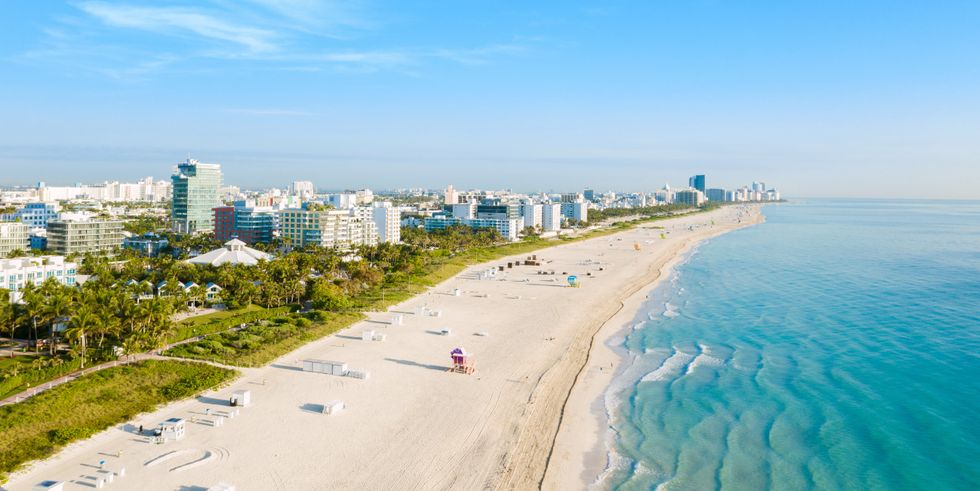 Miami Florida beach and city