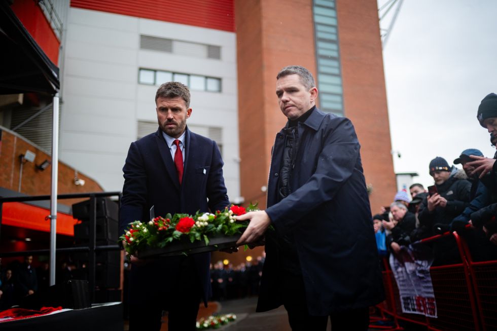 Michael Carrick joined fans at the memorial service