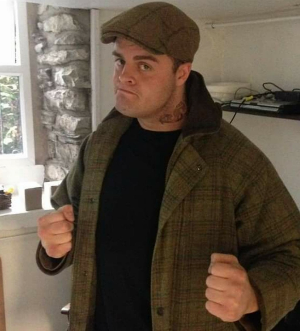 Michael Moynihan posing in a 'fighting' position