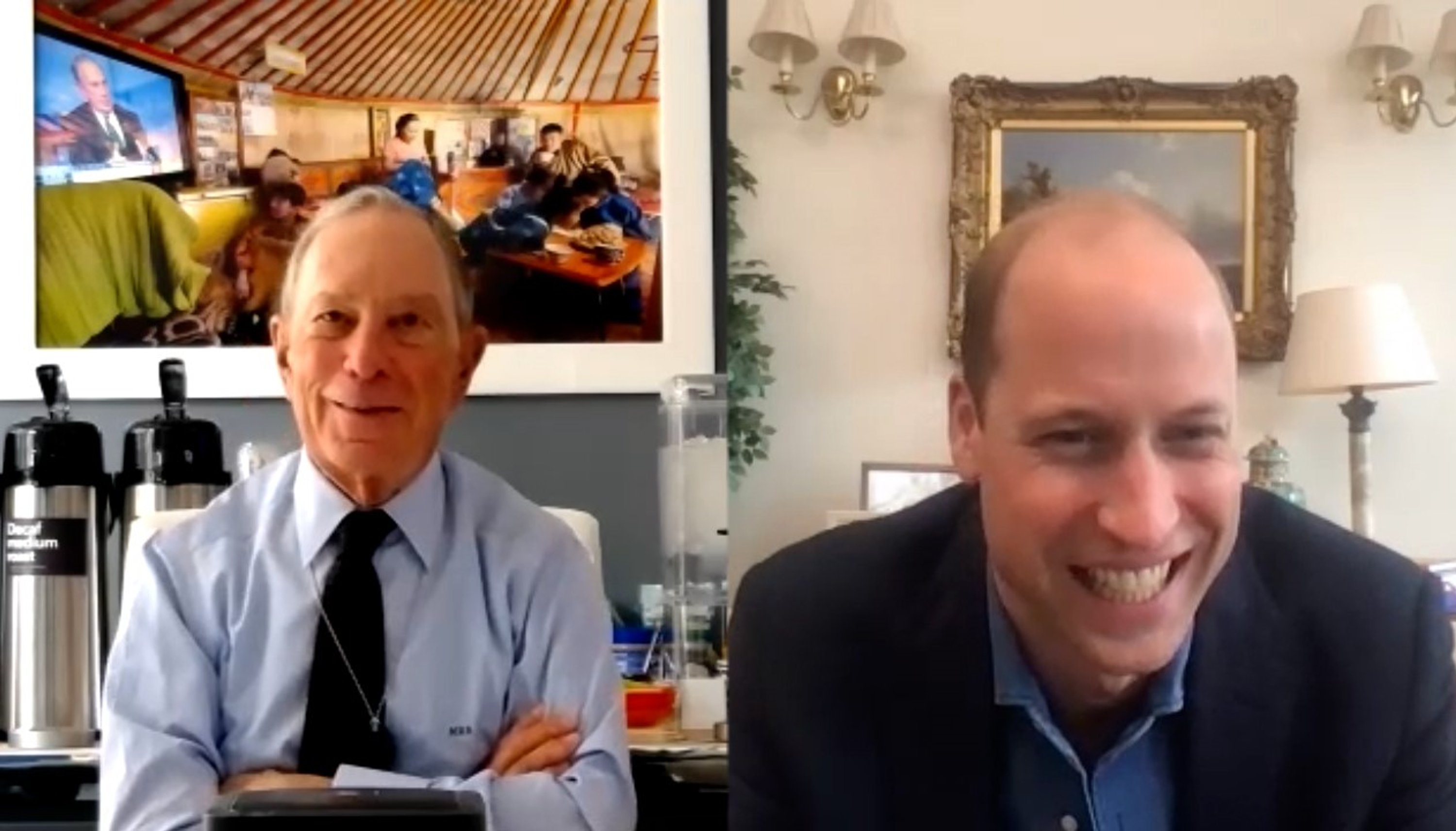 Michael R Bloomberg (left) and the Duke of Cambridge have joined together to work on the climate change project.