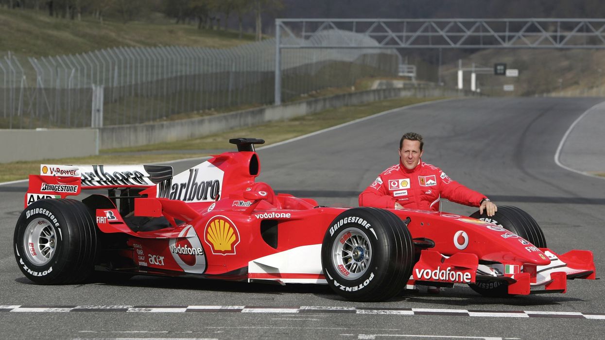 Michael Schumacher with the iconic 2006 Ferrari 248 F1 