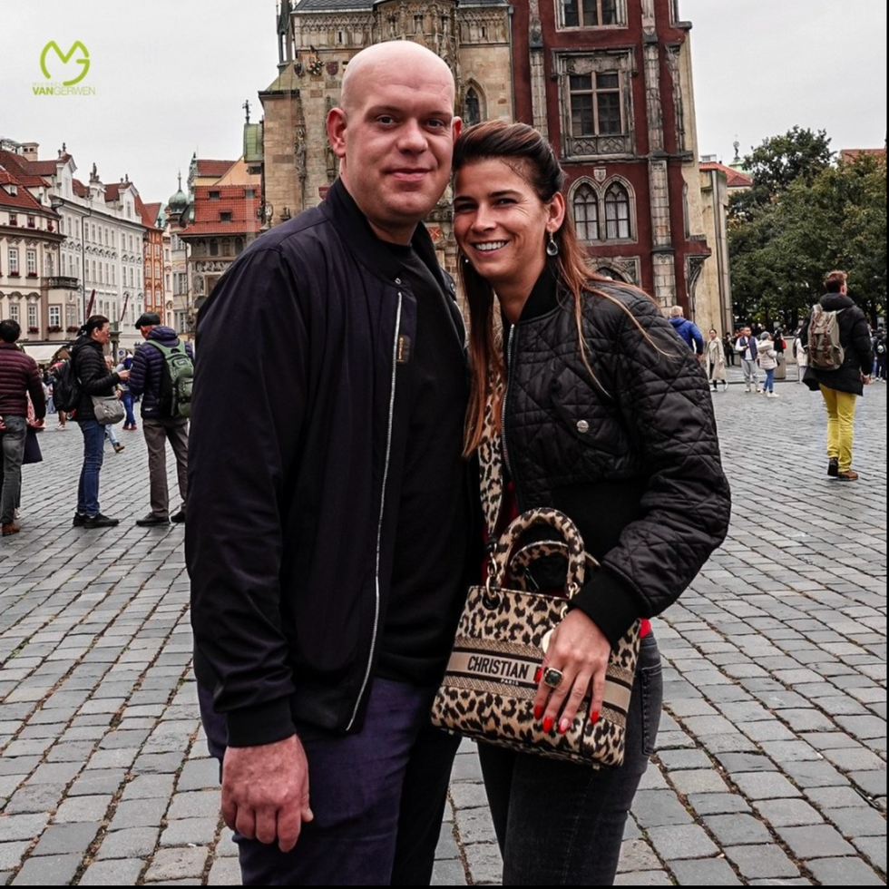 Michael van Gerwen and wife