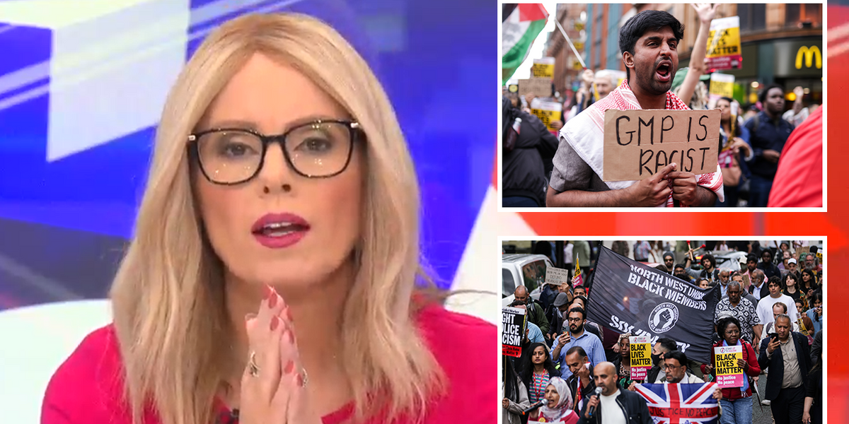 NextImg:Michelle Dewberry rages at ‘grown men setting fire to their own streets’ in Manchester